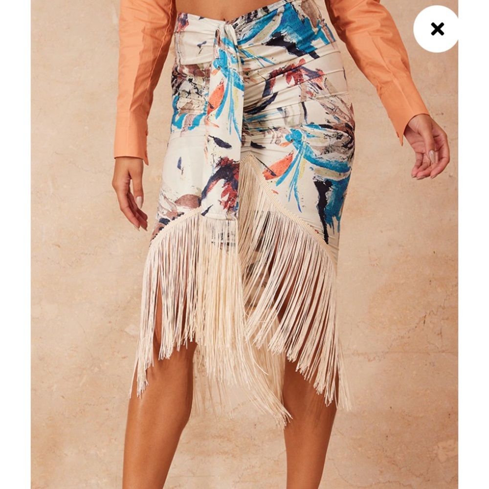 Tassel midi skirt